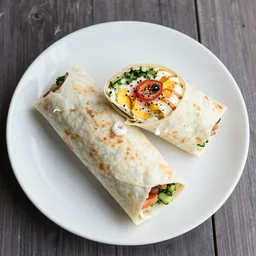 from above, breakfast burrito