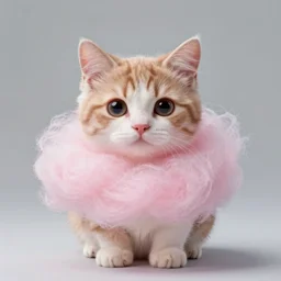 photo of a kitten made out of cotton candy, 4k