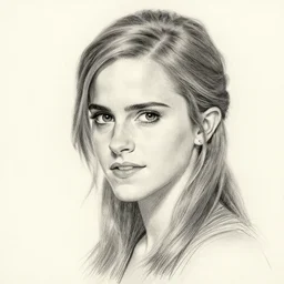detailed pencil sketch of emma watson