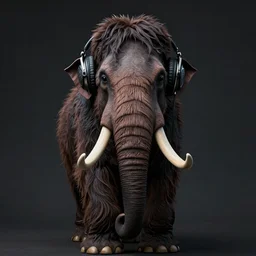 a symmetrical matte portrait of cunning stoic woolly mammoth dj with large headphones, cinematic atmospheric lighting, dark, brooding, painted, intricate, ultra - detailed by dave dorman, well composed, best on artstation, cgsociety, epic, stunning, gorgeous, intricate details, wow, masterpiece