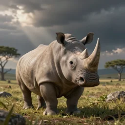 cute cartoon rhinoceros