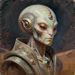 cinematic bust portrait of psychedelic Dune character, head and chest only, exotic alien features, Tim Hildebrandt, Wayne Barlowe, Bruce Pennington, donato giancola, larry elmore, oil on canvas, masterpiece, trending on artstation, featured on pixiv, cinematic composition, dramatic pose, beautiful lighting, sharp, details, hyper-detailed, HD, HDR, 4K, 8K