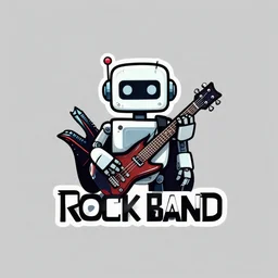 a logo for a misunderstood robot rock band