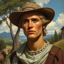 a portrait of a character in a scenic environment by greg hildebrandt