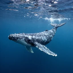 a huge whale under the sea