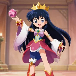 anime themed magic transforming girl as a puppet