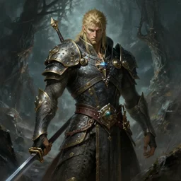 A painting of Artorias of the Abyss from Dark Souls