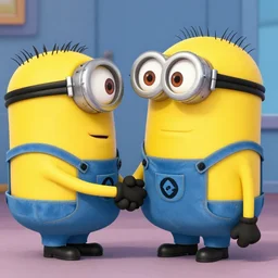 cartoon screenshot of better call saul shaking hands with an animated yellow minion