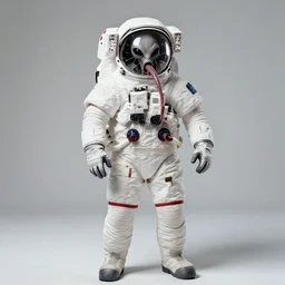 extremely detailed studio portrait of space astronaut, alien tentacle protruding from eyes and mouth, slimy tentacle breaking through helmet visor, shattered visor, full body, soft light, disturbing, shocking realization, award winning photo by herb ritts