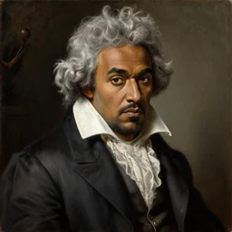 kanye west as beethoven, oil painting, renaissance