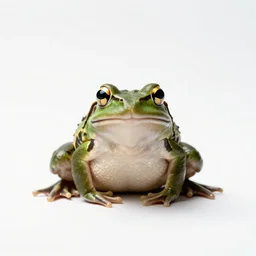 gentle frog, studio photography, full body, isolated on a pure white background, centered, entire subject in frame, sharp focus, soft studio lighting