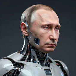 putin cyborg head android character artwork hd