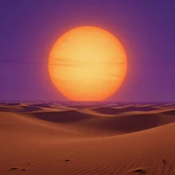 Sci-fi landscape of a desert with two suns suns, orange and purple colors, cinematic, rendered by simon stålenhag, rendered by Beeple, Makoto Shinkai, syd meade, environment concept, digital art, unreal engine, 3 point perspective, WLOP, trending on artstation, low level, 4K UHD image, octane render,