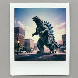 madison wisconsin capital being attacked by godzilla 1 9 8 9 polaroid - 9