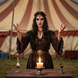 gypsy fortune teller in the circus tent