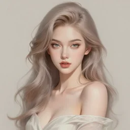 portrait of female, sensual, sexy, intricate, elegant, highly detailed, pastel colors, digital painting, artstation, concept art, smooth, sharp focus, illustration