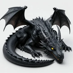 black dragon with yellow eyes sleeping, dnd, photorealistic, ultra detailed, trending on artstation, concept art, octane render, unreal engine, by shinji aramaki, by christopher balaskas, by krenz cushart
