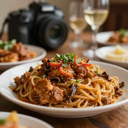 close - up focused dslr photograph of an ethiopian dinner, 8 k, high detail, volumetric lighting, hyperrealism, aesthetically pleasing, studio lighting, trending