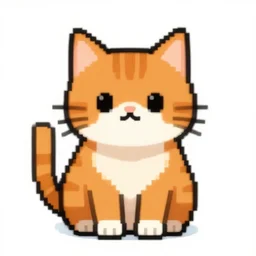 pixel art of an orange cat