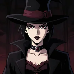neo - noir, cell shaded, portrait of a woman magician, dark background, dramatic bold lighting, color, detailed, very thick black line art, dark shadows, sharp edges, artstation, photoshop, trending, grunge, high contrast, octane render, cartoon, graphic novel, dark background, jim lee, mike mignola