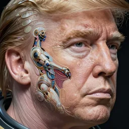 trump, cyborg, spacesuit, real life skin, intricate, elegant, highly detailed, artstation, concept art, smooth, sharp focus, art by artgerm and greg rutkowski and alphonse mucha