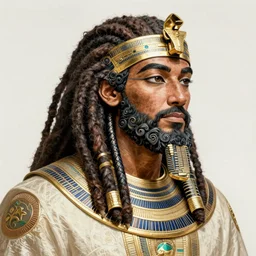 forest whitaker ancient egyptian, curled beard and dreadlocks, intricate, elegant, highly detailed, artstation, sharp focus, illustration, orientalism, bouguereau, mandy jurgens, rutkowski, mucha