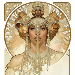 black african princess, symmetric, highly detailed, concept art, intricate, sharp focus, illustration, alexandros pyromallis, bouguereau, rutkowski, artgerm, alphonse mucha