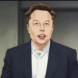 elon musk, screenshot from a 2012s anime