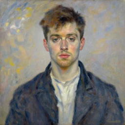 a portrait of patrick bateman by Claude monet