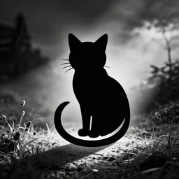 black and white vector cat logo silhouette vector illustration