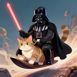 darth vader riding space cat