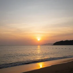 a sunset from a beach in thailand, summer