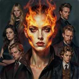 stylized portrait by aykutmakut of an artistic pose, composition, serious fancy burning face, cinematic moody colors, realistic shaded, fine details, realistic shaded lighting poster by ilya kuvshinov, magali villeneuve, artgerm, jeremy lipkin and michael garmash and rob rey