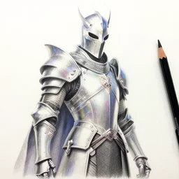 Colored pencil art on paper, Spectral Ghost Knight, highly detailed, artstation, MasterPiece, Award-Winning, Caran d'Ache Luminance