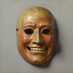dr doom mask, oil painting by rembrandt