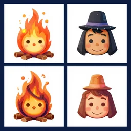 camp fire lit faces by disney concept artists, blunt borders, rule of thirds