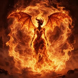 a gargoyle in silhouette wearing a flowing gown made of fire, engulfed in a whirling fire tornado firestorm, emitting smoke and sparks, fantasy, cinematic, fine details by realistic shaded lighting poster by ilya kuvshinov katsuhiro otomo, magali villeneuve, artgerm, jeremy lipkin and michael garmash and rob rey
