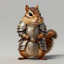 portrait of a chipmunk in armor, solarpunk, baldurs gate! intricate, elegant, highly detailed, ray tracing, digital painting, artstation, concept art, smooth, sharp focus, illustration, art by artgerm and greg rutkowski and alphonse mucha, 8 k