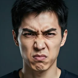 a very angry male face, realistic