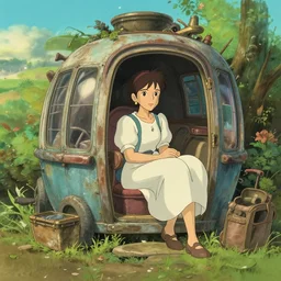 dream a shabby chic time machine by vanessa morales, studio ghibli,