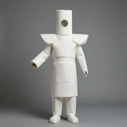 creative costume made with toilet paper