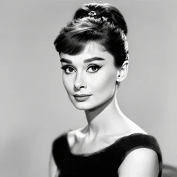 digital illustration of Audrey Hepburn by Patrick Nagel artist in black and white
