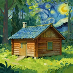 [ a log cabin in the forest ] [ van gogh ] [ blade runner ]