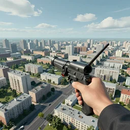 3 rd person open world game about a soviet city on the moon, many npcs on the streets, night and bright sun, unreal engine 5