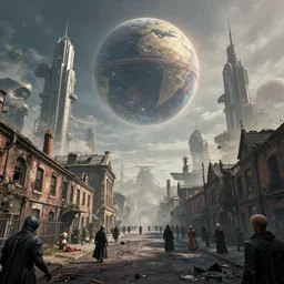 the simulation is set to fly through the orb of madness, celestial towers, sci - fi abandoned warehouses, plague doctor walking the streets of london, simulacrums, by antoine wiertz and noah bradley, visually stunning, cinematic, ultra realistic, hyper realism, 1 2 k, epic, octane render, unreal engine, vfx, maya