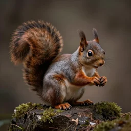 studio photograph of a strange mutant alien squirrel
