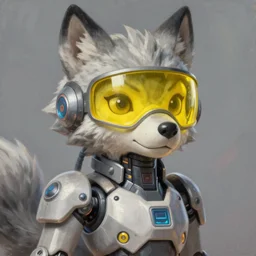 cute concept art fantasy painting of a anthropomorphic cybernetic furry female cyborg wolf, yellow visor, by artgerm, sylvain sarrailh, rossdraws, wlop, fursona, furaffinity, furry, deviant art, e 6 2 1, global illumination, tankoban, oil on canvas, smooth details, pixar animation style!