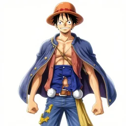 Luffy (One Piece, 1997 ), artwork by kentaro miura, Kentaro Miura style, Berserk Style, High details, centered full body pose, zenith angle, dramatic lighting, concept, manga, black and white ink style, a lot of details with ink shadows