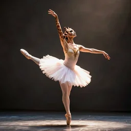 a french giraffe ballet dancer in a tutu