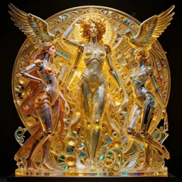 vibrant ultra clear sculpture of beautiful cyborg birds by laurie greasley ron english alphonse mucha greg rutkowski, artgerm, cybernetics, low contrast, cinematic dramatic lighting, hyper realistic detailed intricate render, golden ratio, ambient lighting hypermaximalist, ornate, epic composition, 4 k